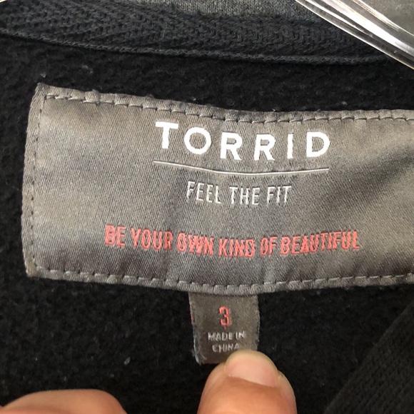 Torrid Black & Grey Varsity Hooded Bomber Jacket Women's 3X school coat fleece - Picture 6 of 13